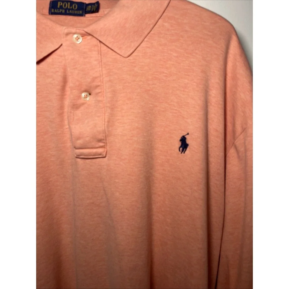 Polo Ralph Lauren 2XB Big Tall Polo Shirt Heathered Salmon / Coral Pink Golf T